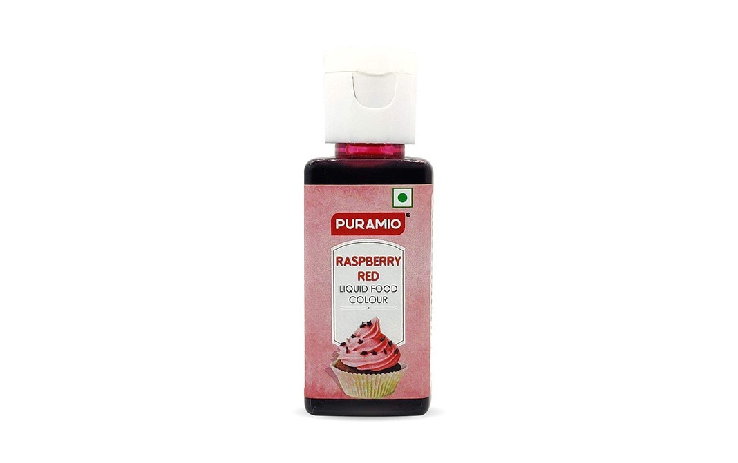Puramio Raspberry Red Liquid Food Colour   Plastic Bottle  50 millilitre